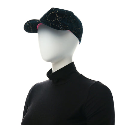 Gucci Velvet GG Monogram Baseball Hat M Blue 2 of 9