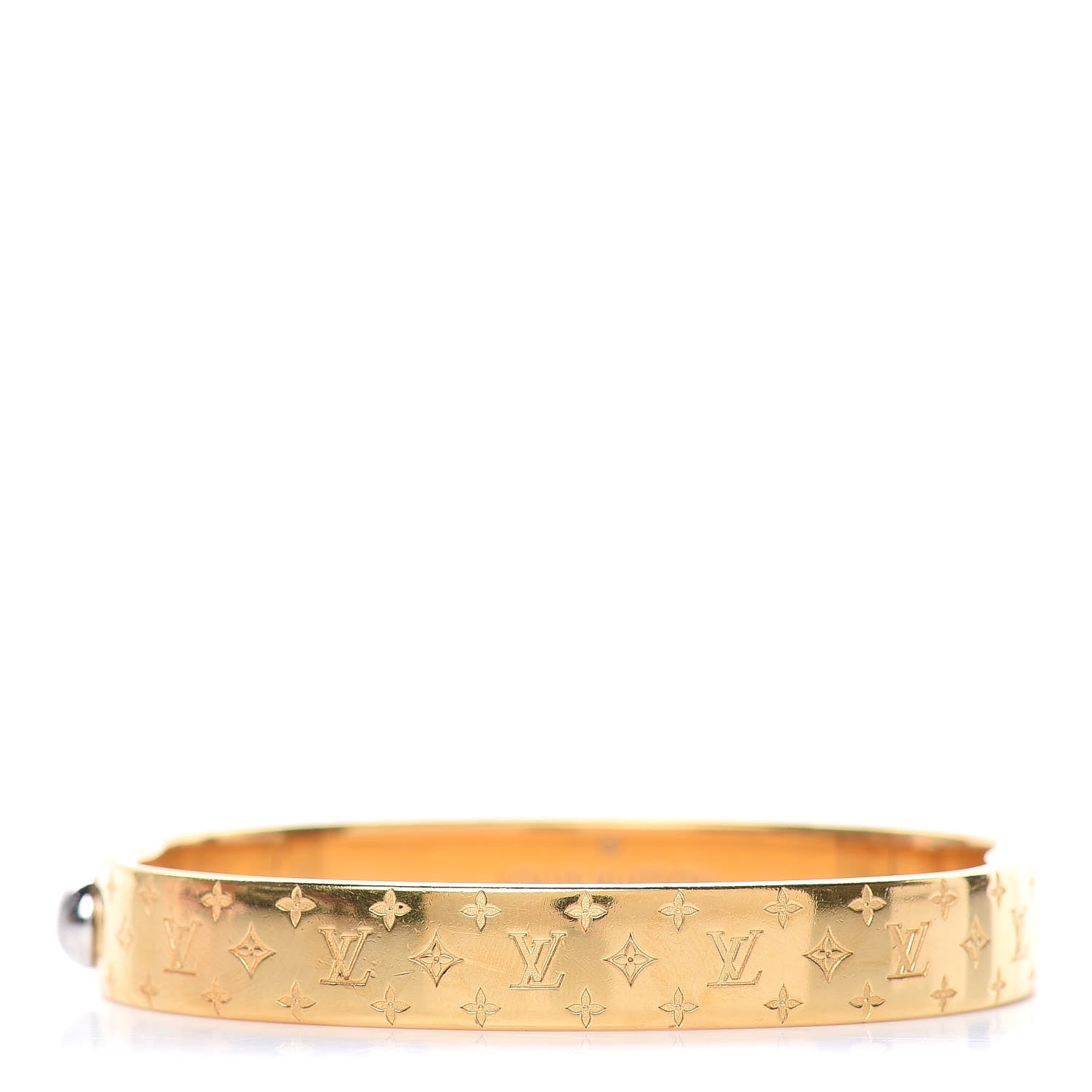 Louis Vuitton Brass Monogram Nanogram Cuff M Gold 1 of 8