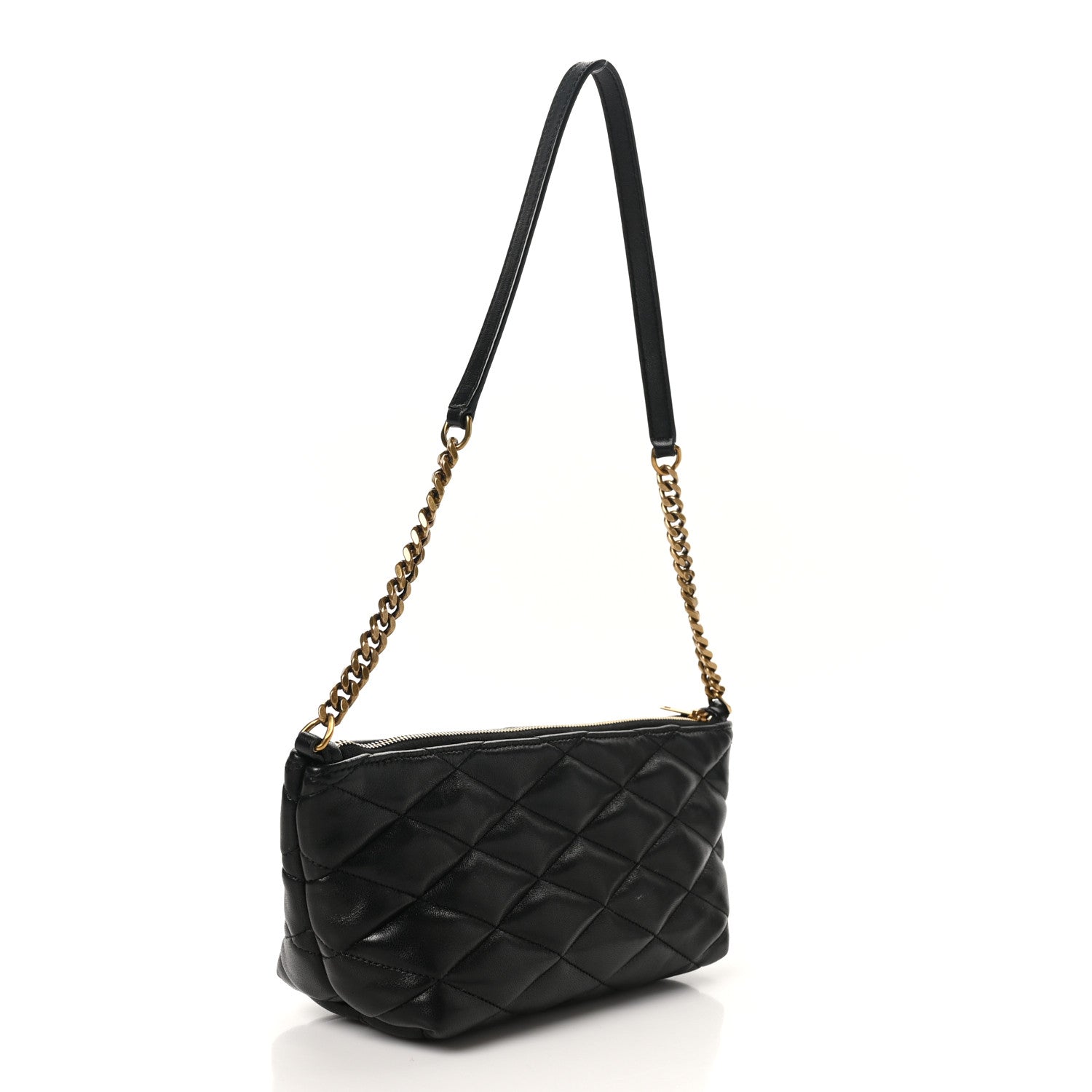 Saint Laurent Lambskin Quilted Gaby Zipped Shoulder Bag Black 3 of 10