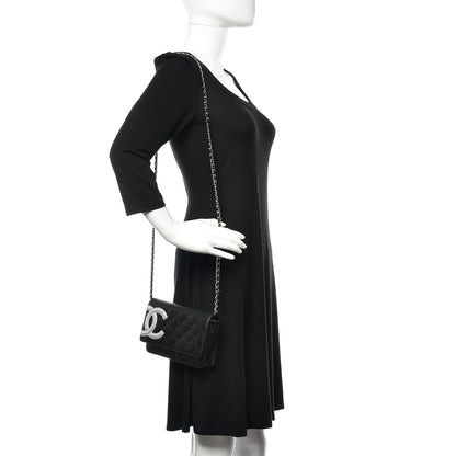 Chanel Calfskin Quilted Cambon Wallet On Chain WOC Black 2 of 13