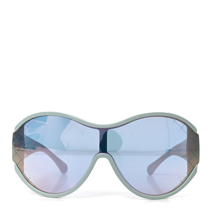 Chanel Acetate Mirror Shield Sunglasses 71476-A Light Blue 2 of 6