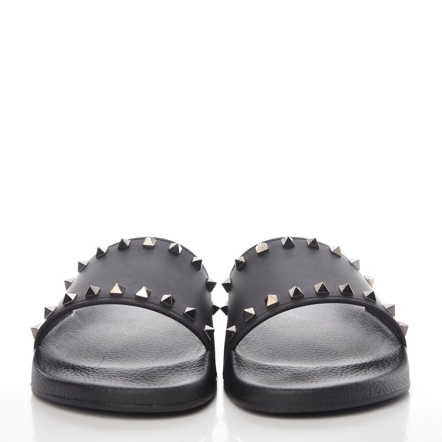 Valentino Garavani Rubber Rockstud Slide Sandals 44 Black 2 of 7