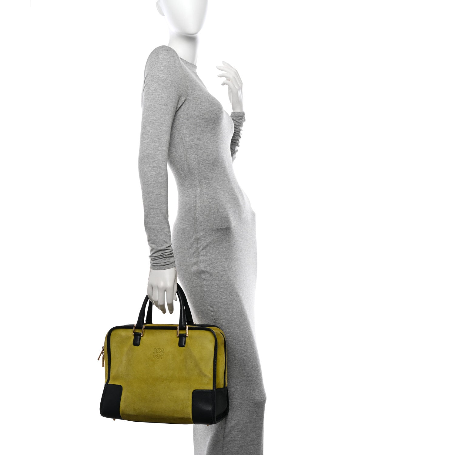 Loewe Suede Calfskin Amazona Yellow Black 2 of 11