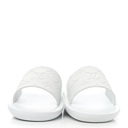Louis Vuitton Rubber Monogram Embossed Sunbath Flat Mule 36 White 2 of 8