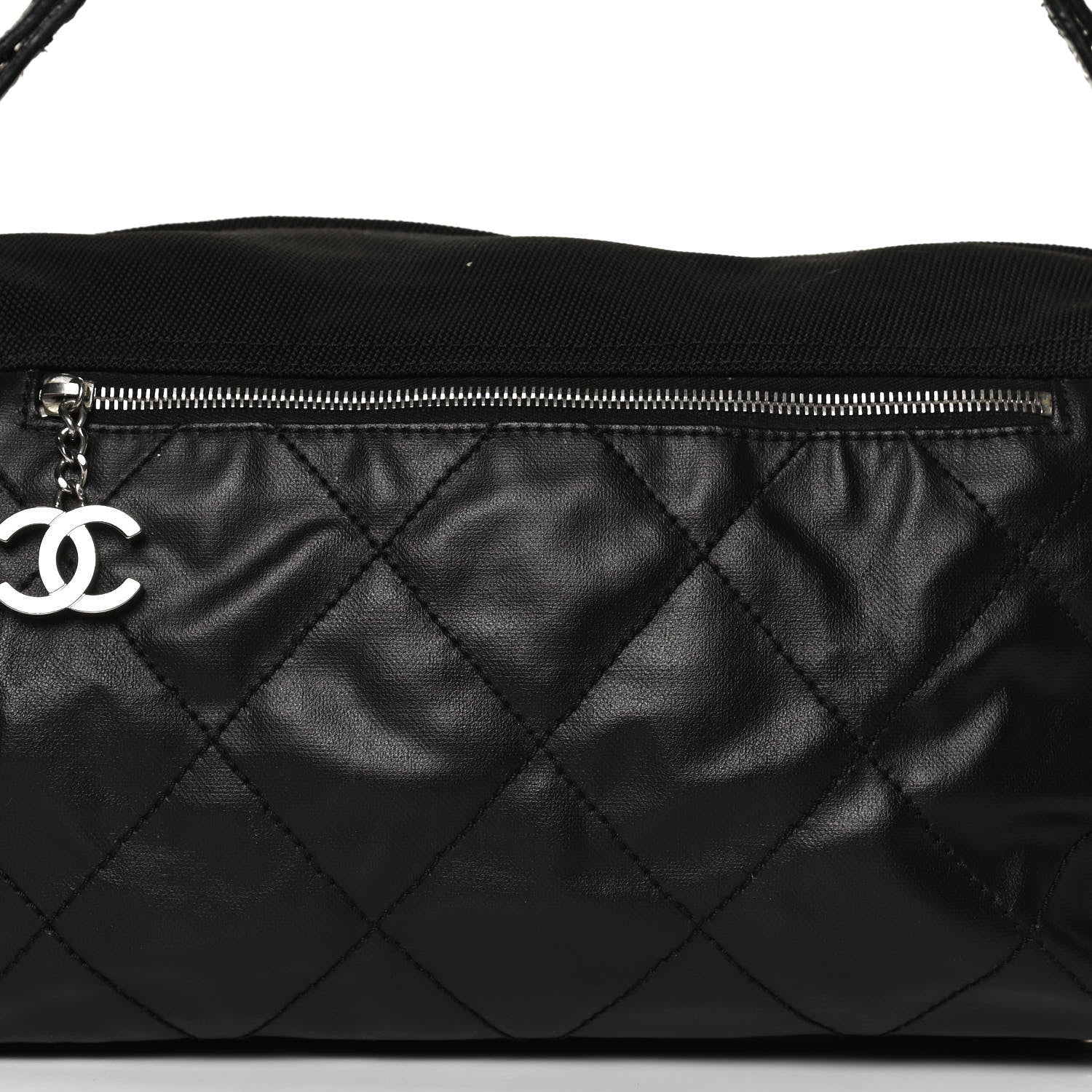 Chanel Coated Canvas Paris Biarritz Hobo Black 7 of 12