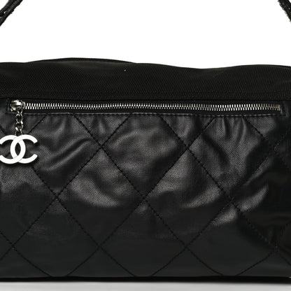 Chanel Coated Canvas Paris Biarritz Hobo Black 7 of 12
