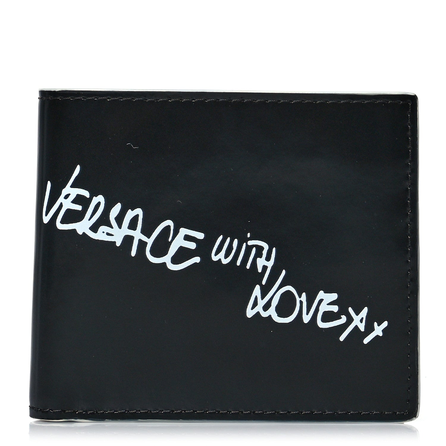 Versace Calfskin Versace With Love Bi-Fold Wallet Black 1 of 7
