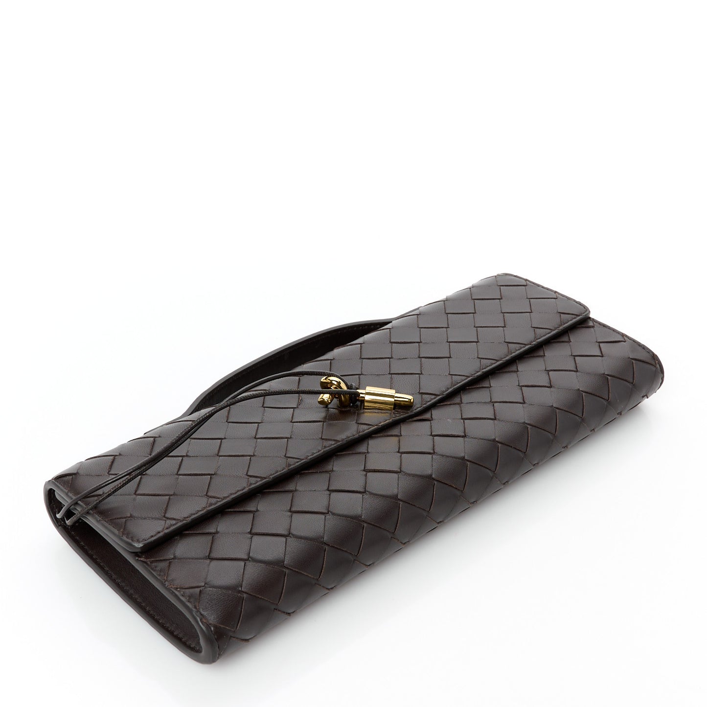 Nappa Intrecciato Long Andiamo Top Handle Clutch Fondant