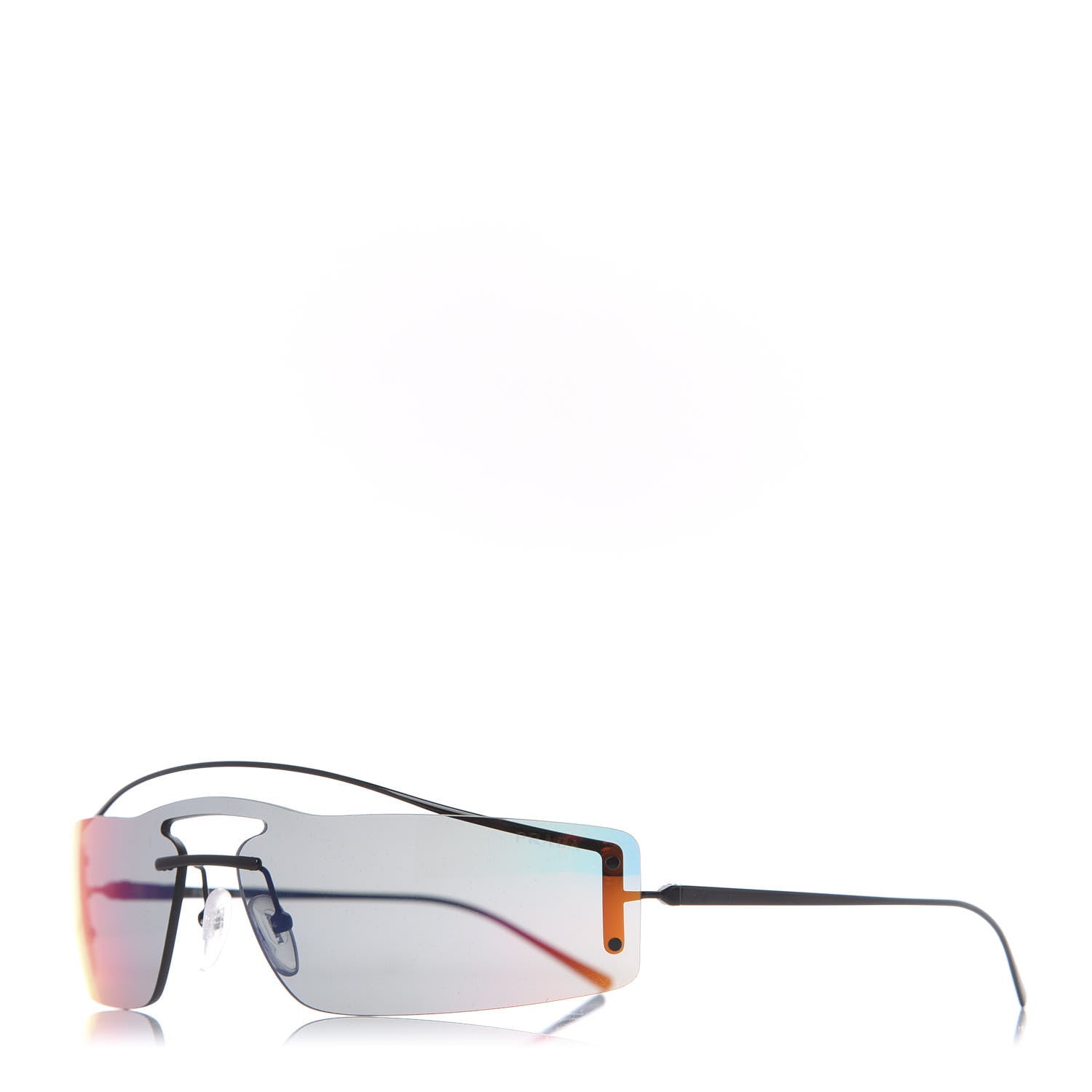 Prada Rectangle Shield Sunglasses SPR 61V Black Multicolor 1 of 6