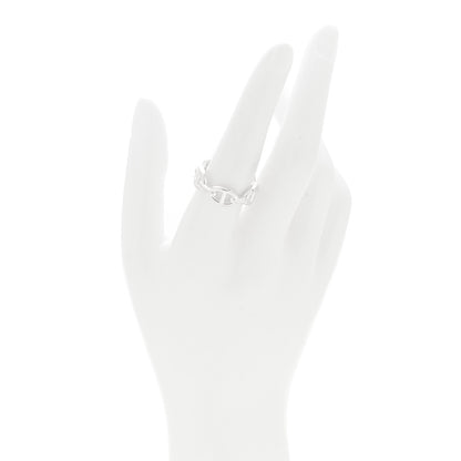 Hermes Sterling Silver PM Chaine d'Ancre Enchainee Band Ring 56 7.75 2 of 5
