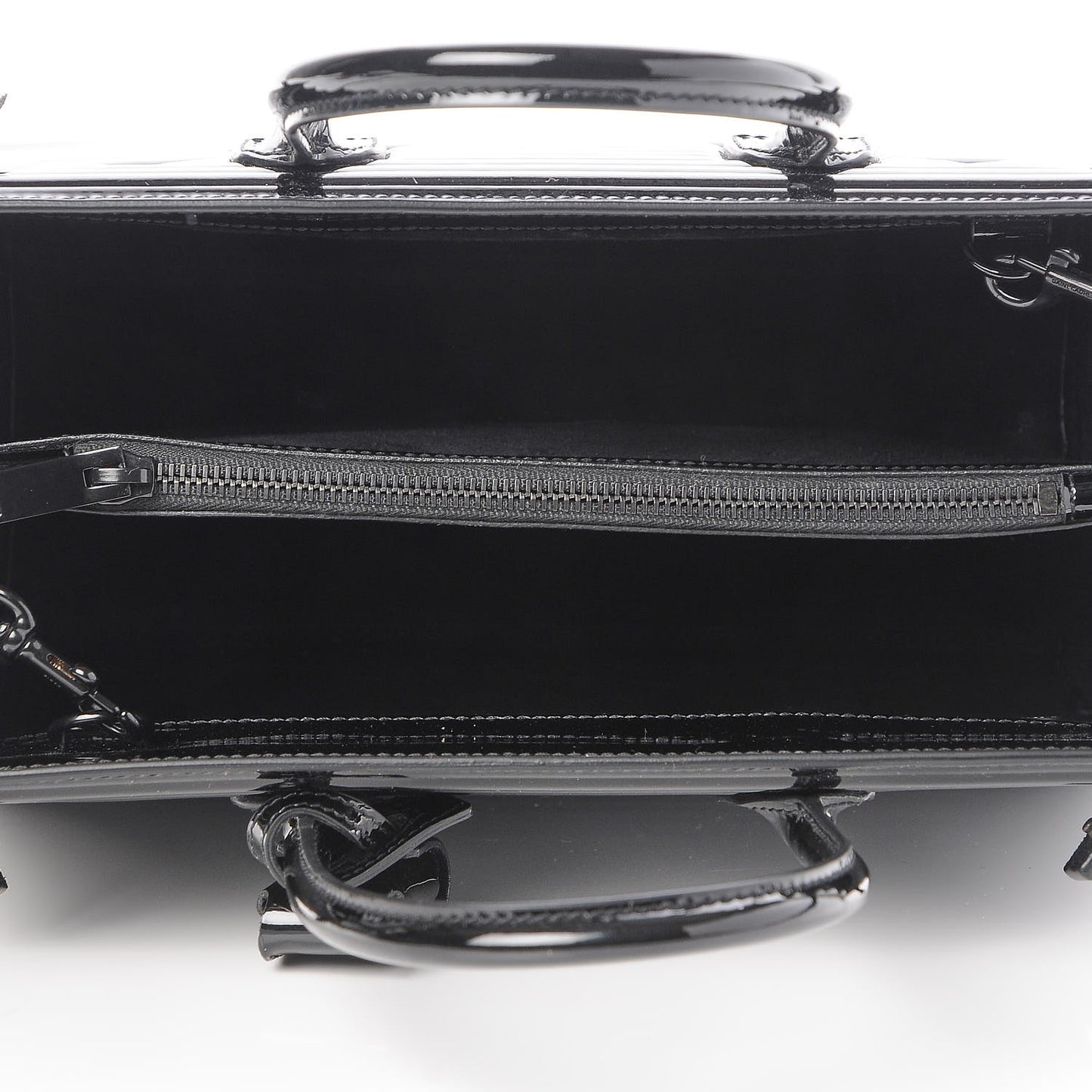 Ribbed Patent Calfskin Baby Sac De Jour Black