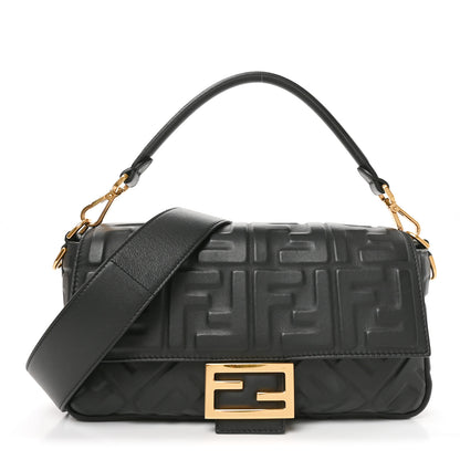 Fendi Nappa FF 1974 Embossed Baguette Black 1 of 10