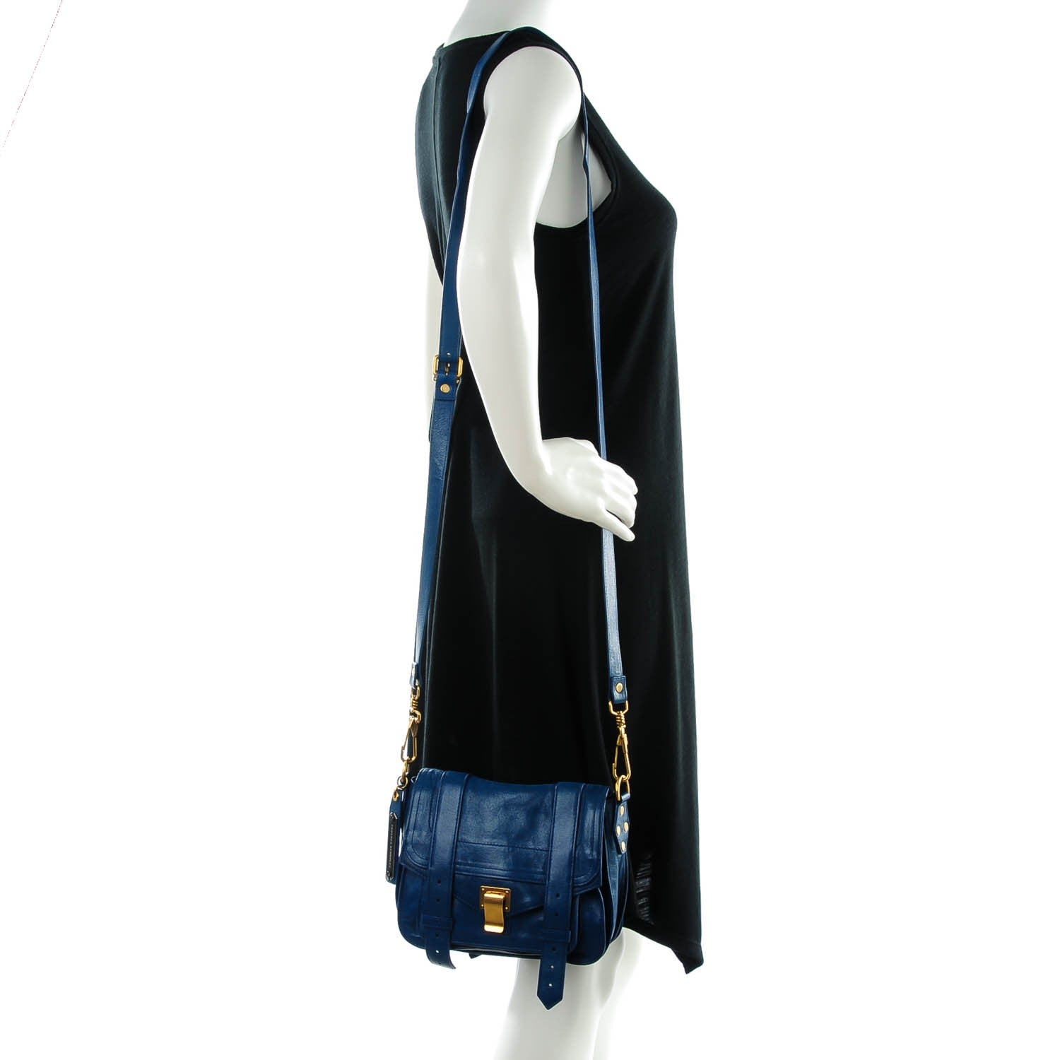 Proenza Schouler Lambskin PS1 Pouch Messenger Bag Peacock Blue 2 of 8