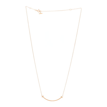 Tiffany 18K Rose Gold Small T Smile Pendant Necklace 3 of 7