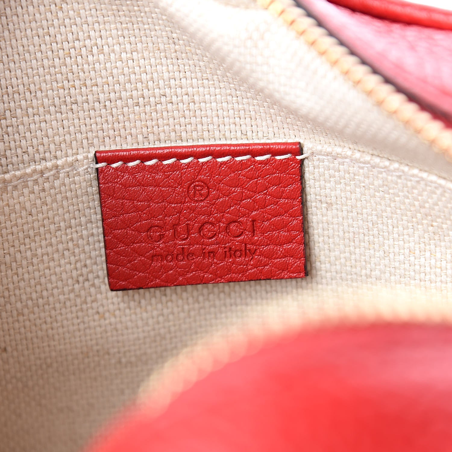 Gucci Pebbled Calfskin Small Soho Disco Bag Tabasco Red 6 of 10