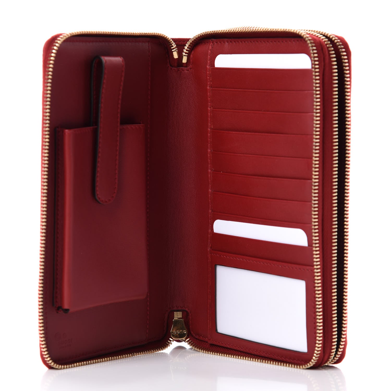 Gucci Microguccissima Zip Around Top Handle Travel Wallet Red 6 of 9