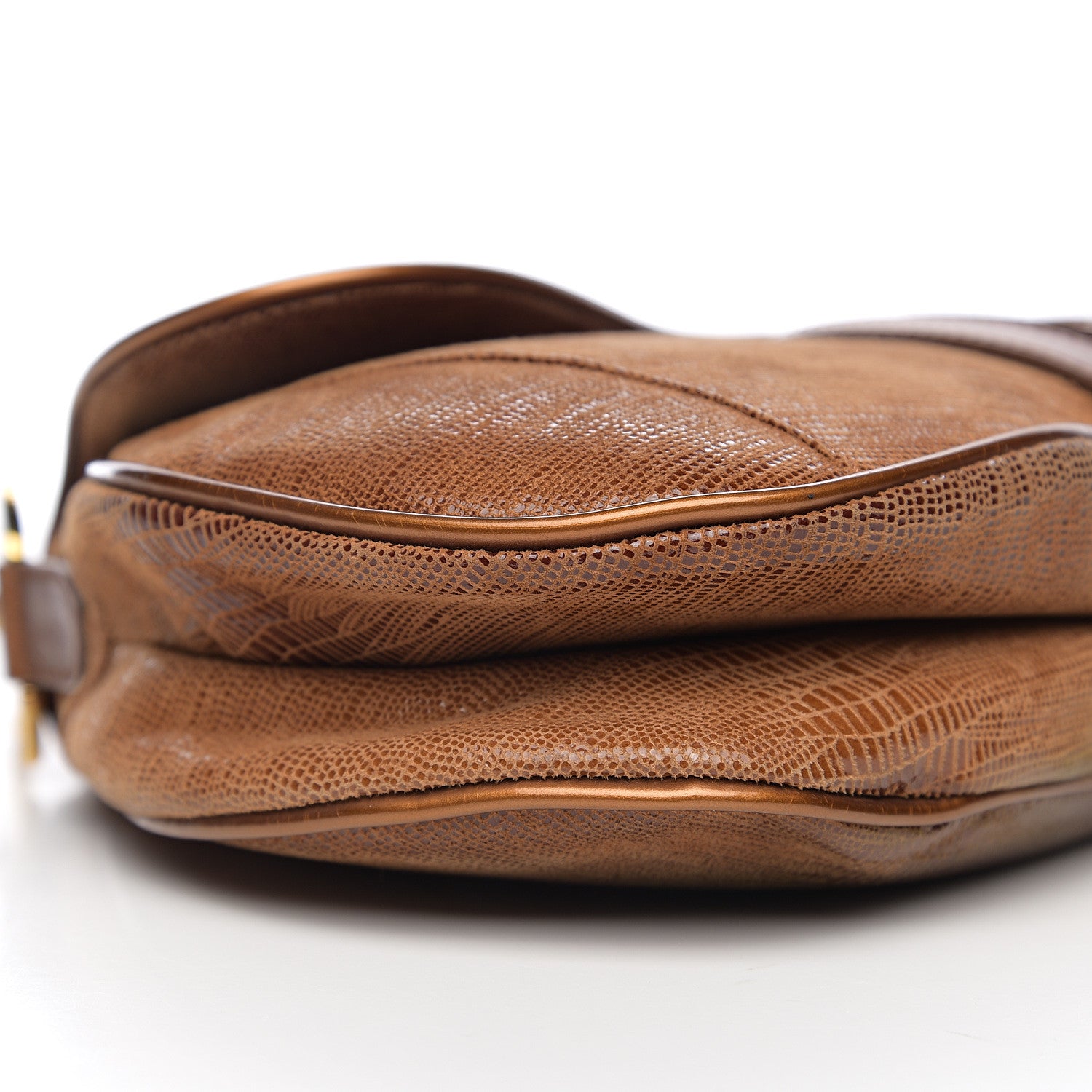 Christian Dior Lizard Saddle Bag Brown 7 of 9