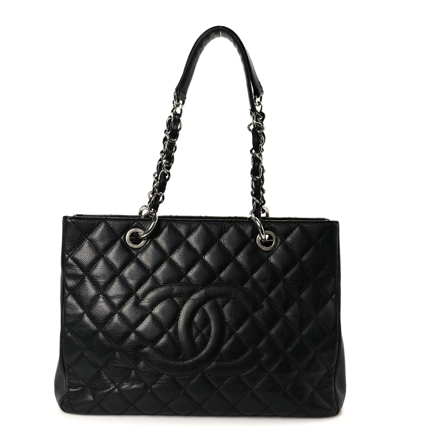 Caviar Quilted Grand Shopping Tote GST Black