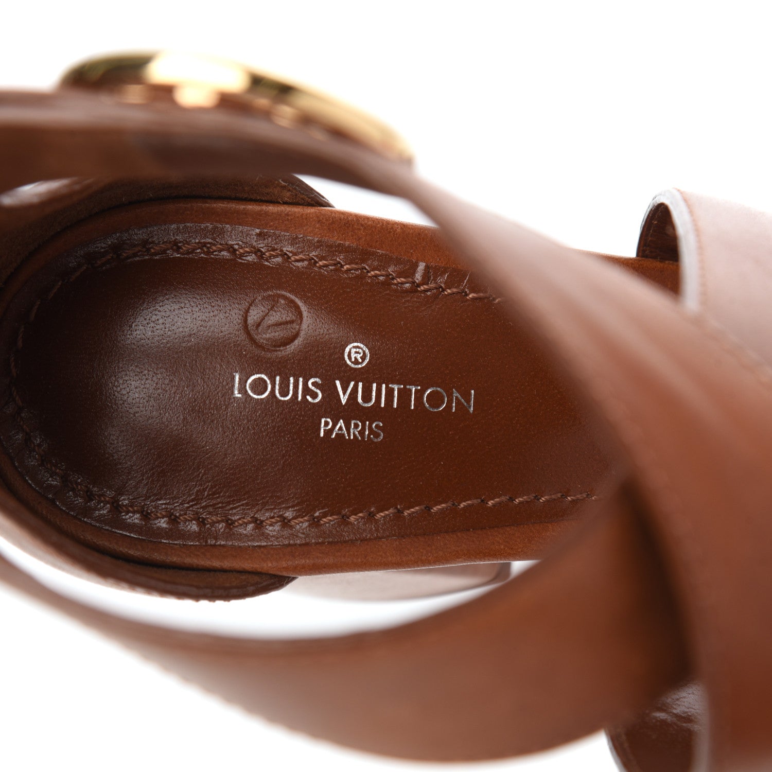 Louis Vuitton Calfskin Monogram Horizon Sandals 37 Cognac Brown 11 of 38