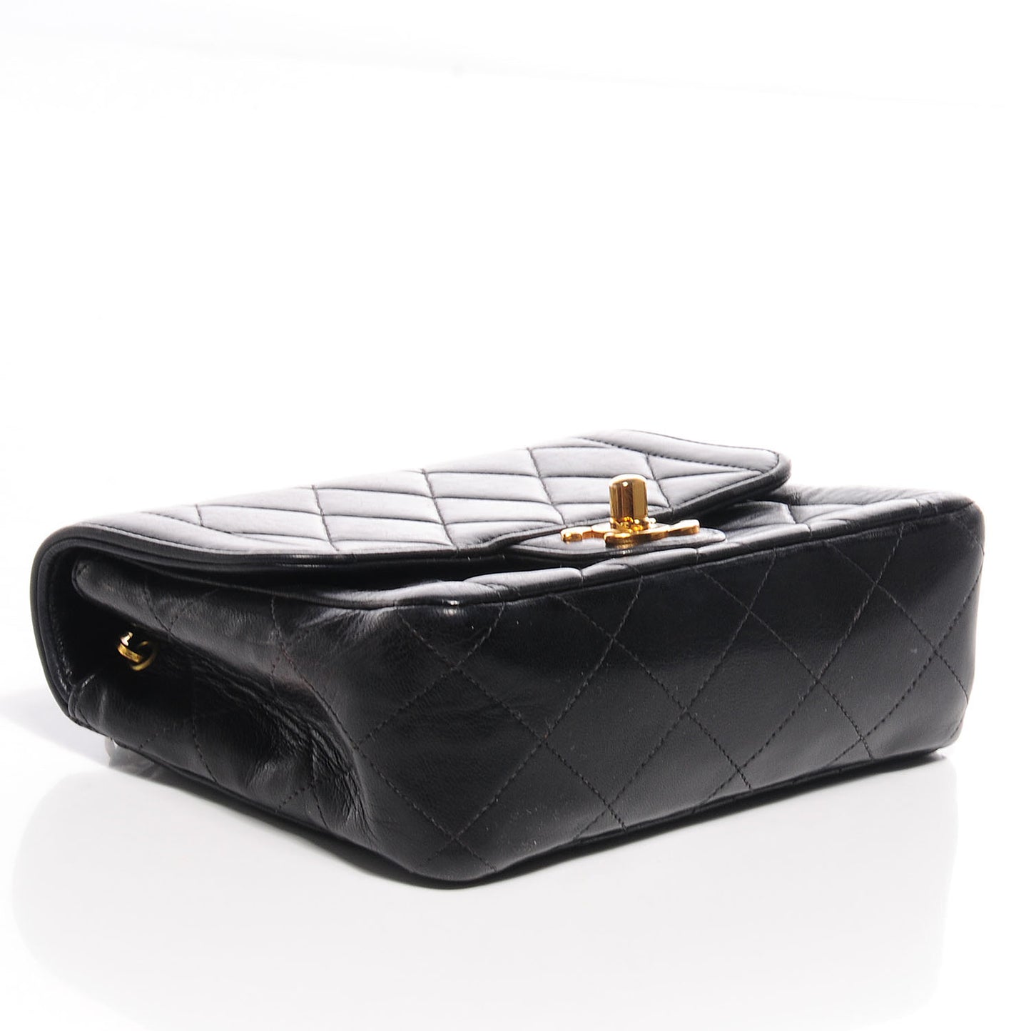 Lambskin Quilted Mini Square Flap Black