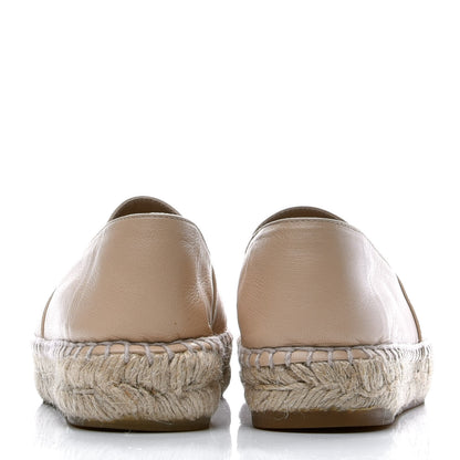 Chanel Lambskin CC Espadrilles 36 Beige Black 5 of 8
