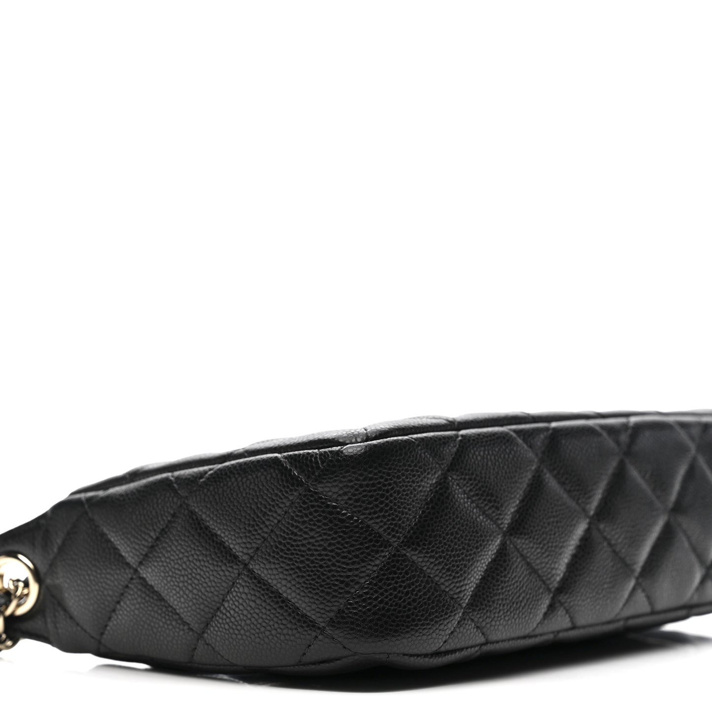 Caviar Quilted Purse With Chain Black