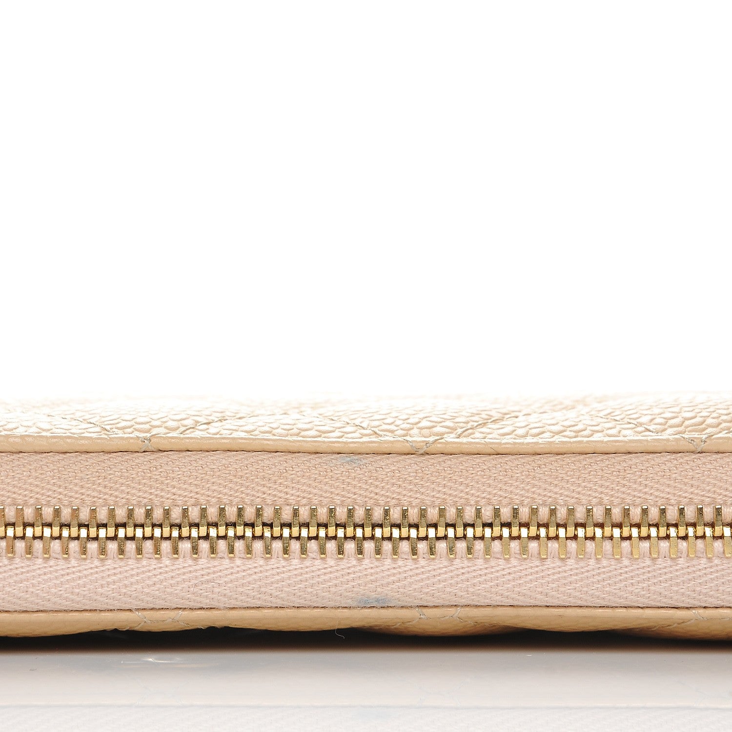 Chanel Caviar Quilted Large Gusset Zip Around Wallet Beige Clair 9 of 10