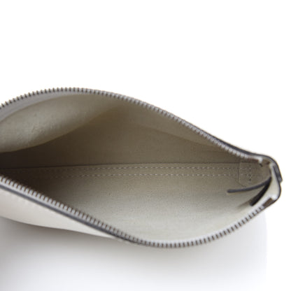 Gucci Pebbled Calfskin Medium Logo Portfolio Clutch White 5 of 9