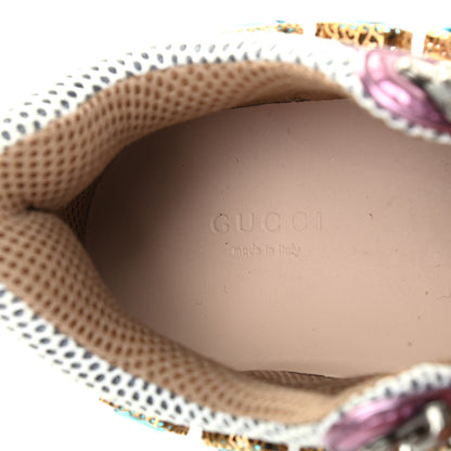 Gucci X SEGA Metallic Calfskin Mesh Removable Crystals Womens Flashtrek Sneakers 37 Rosa Great White Silver 6 of 6