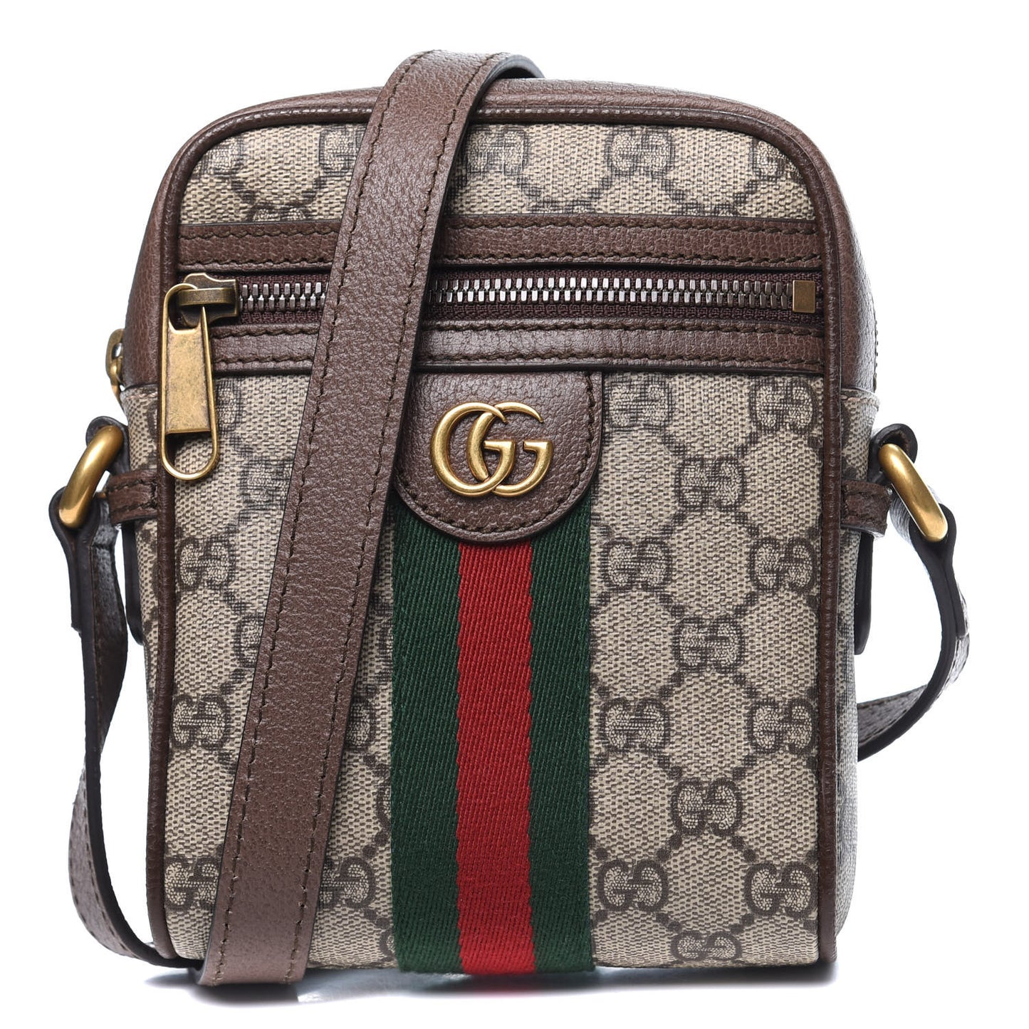 GG Supreme Monogram Web Mini Ophidia Messenger Brown