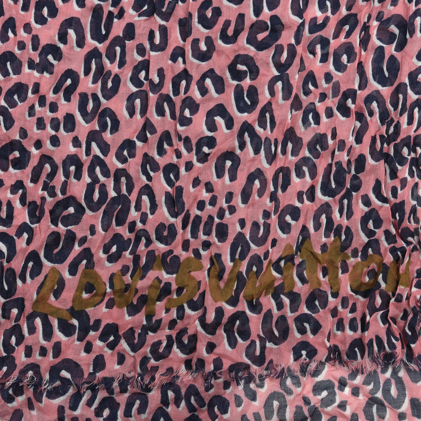 Cashmere Silk Leopard Etole Stole Corail