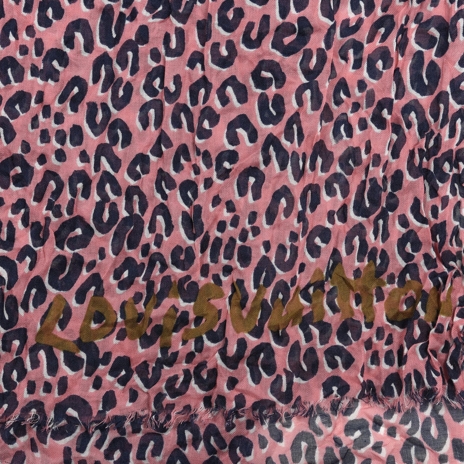 Louis Vuitton Cashmere Silk Leopard Etole Stole Corail 3 of 4