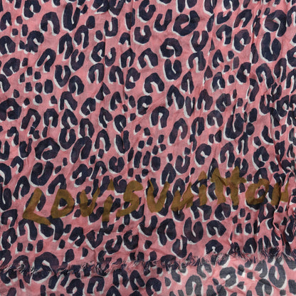 Louis Vuitton Cashmere Silk Leopard Etole Stole Corail 3 of 4