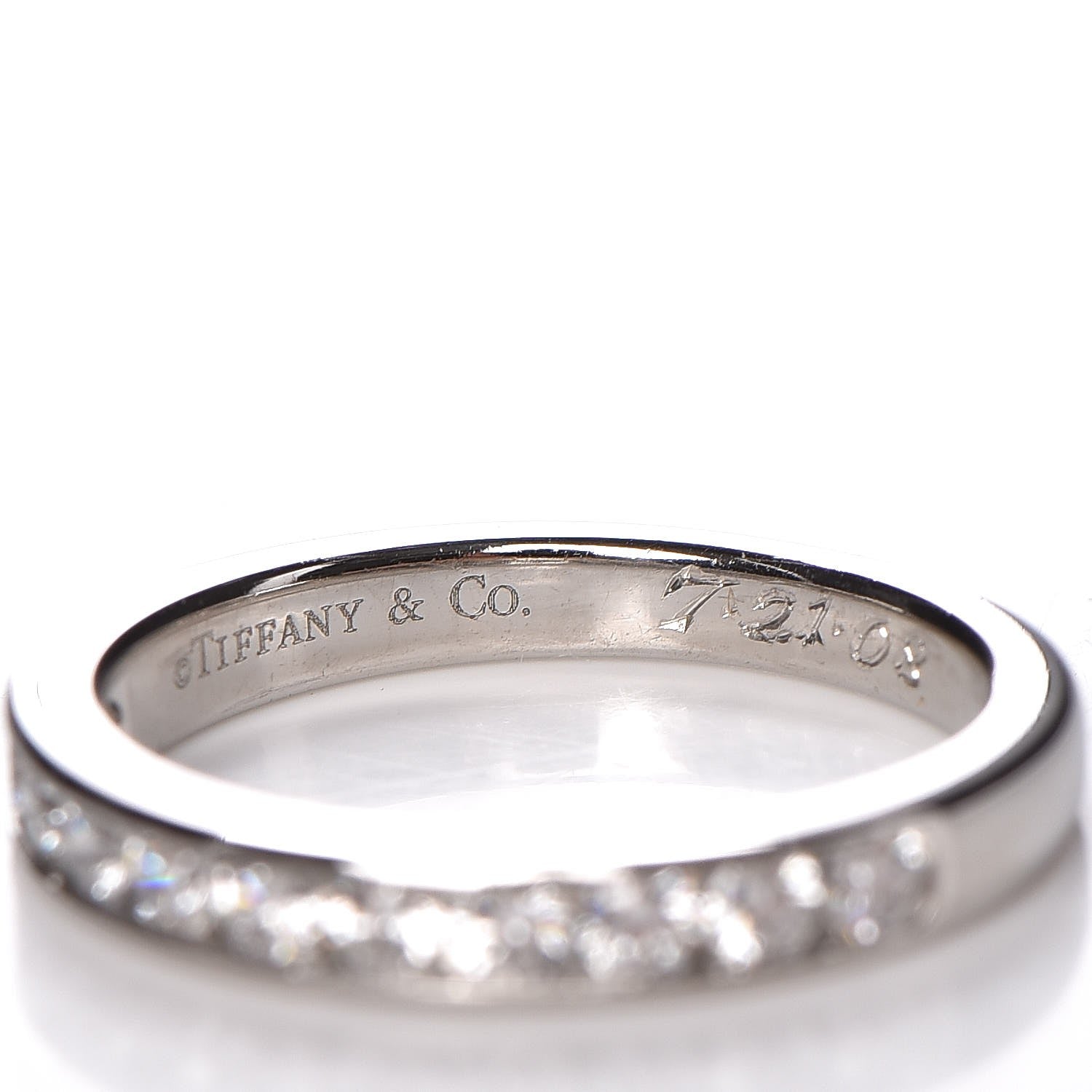 Tiffany Platinum Diamond .33ctw Half Circle Wedding Band Ring 50 5.5 4 of 4