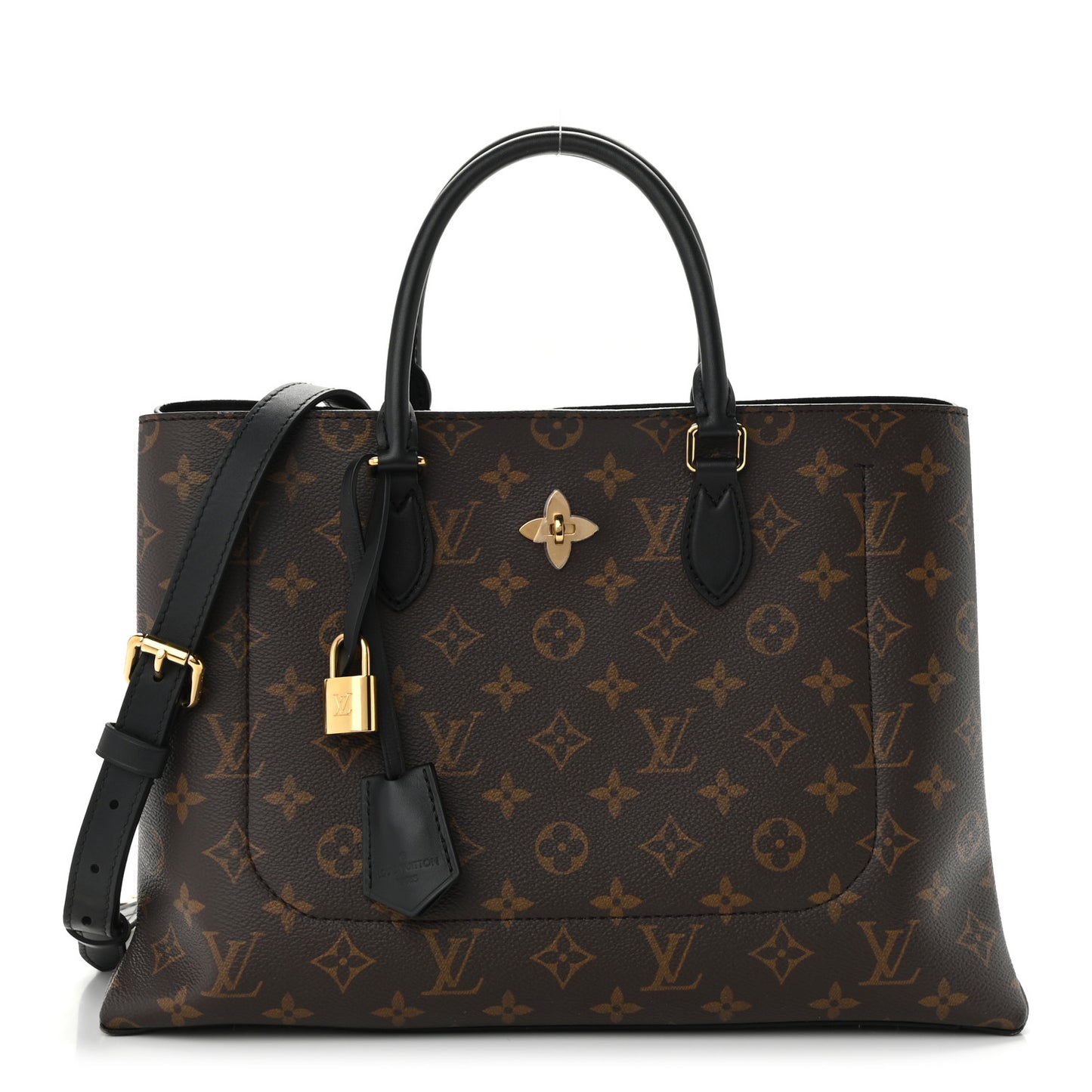 Monogram Flower Tote Black