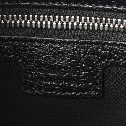 Gucci Monogram Jumbo GG Textured Dollar Calfskin Wristlet Messenger Bag Black 6 of 10