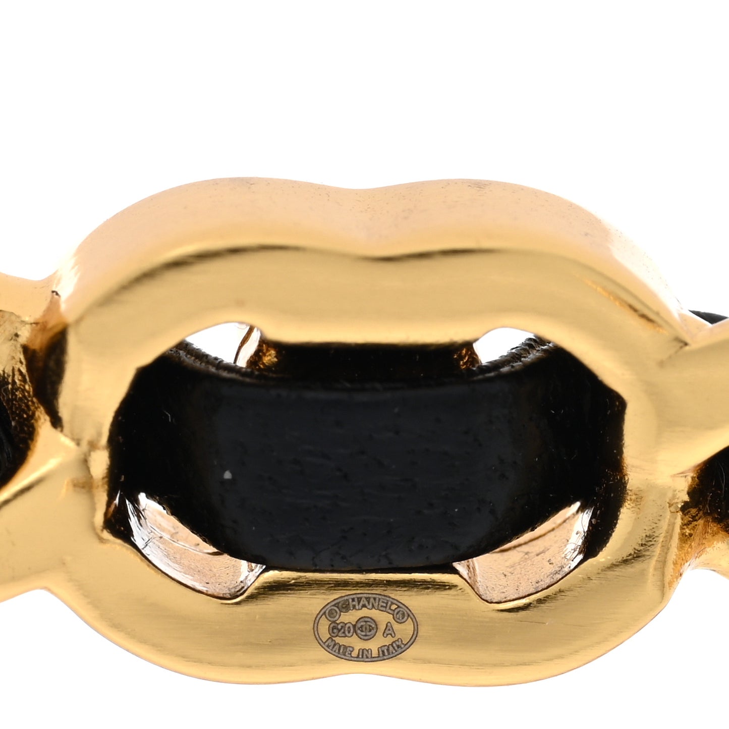 Lambskin CC Turnlock Chain Bracelet Black