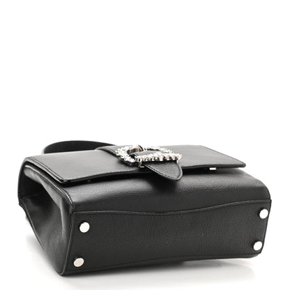 Jimmy Choo Calfskin Crystal Small Cheri Top Handle Bag Black 4 of 8