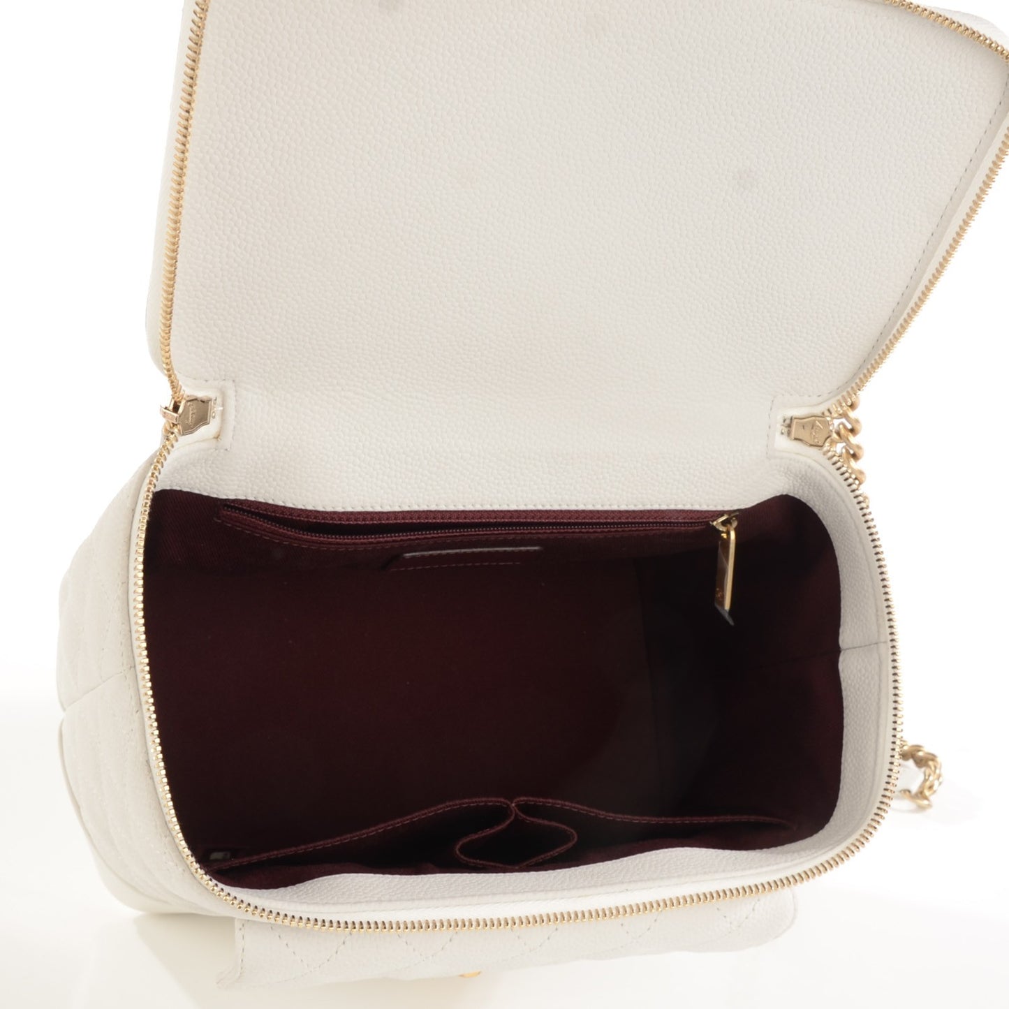 Iridescent Grained Calfskin Globe Trotter Vanity Case White