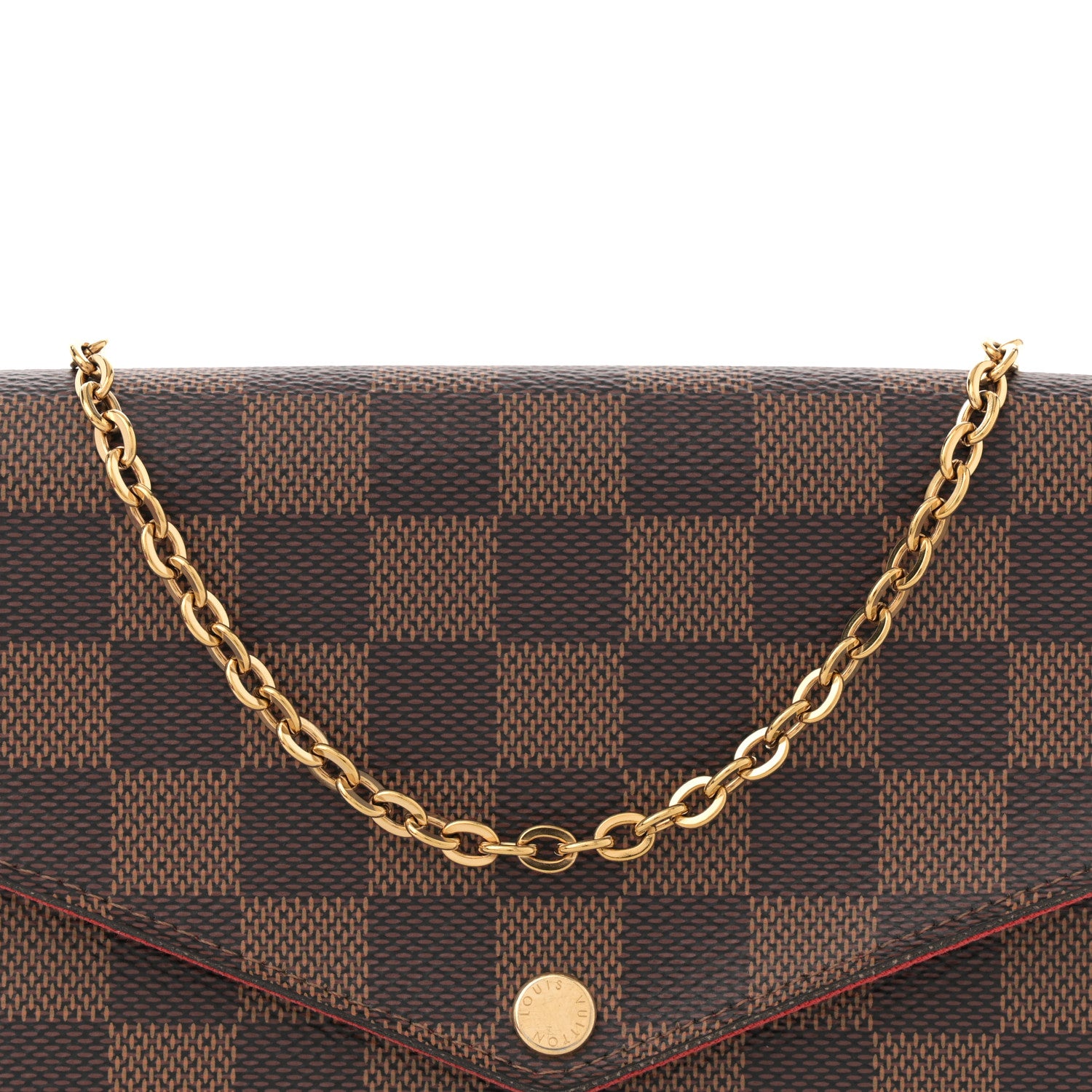 Louis Vuitton Damier Ebene Pochette Felicie Chain Wallet 9 of 12
