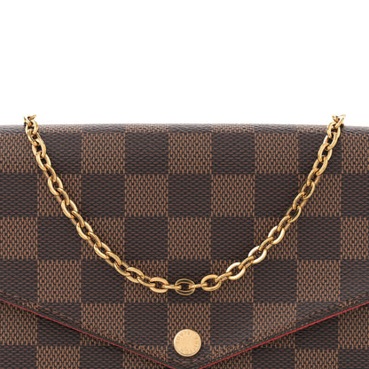 Louis Vuitton Damier Ebene Pochette Felicie Chain Wallet 9 of 12