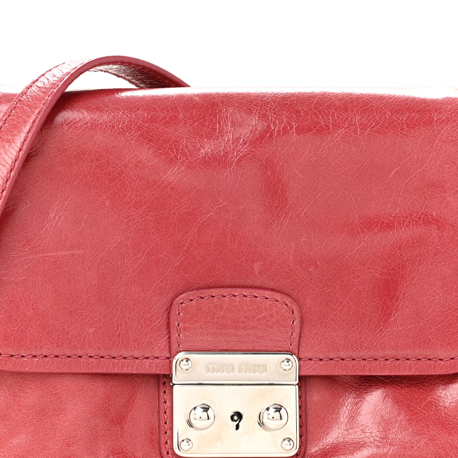Miu Miu Vitello Shine Crossbody Bruyere 8 of 17