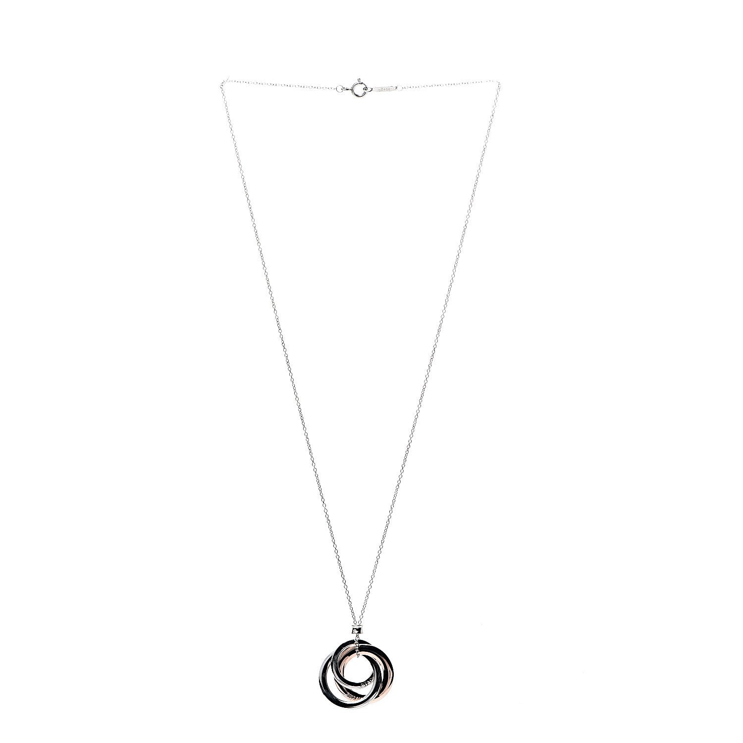 Tiffany Sterling Silver Rubedo 1837 Circles Pendant Necklace 2 of 5