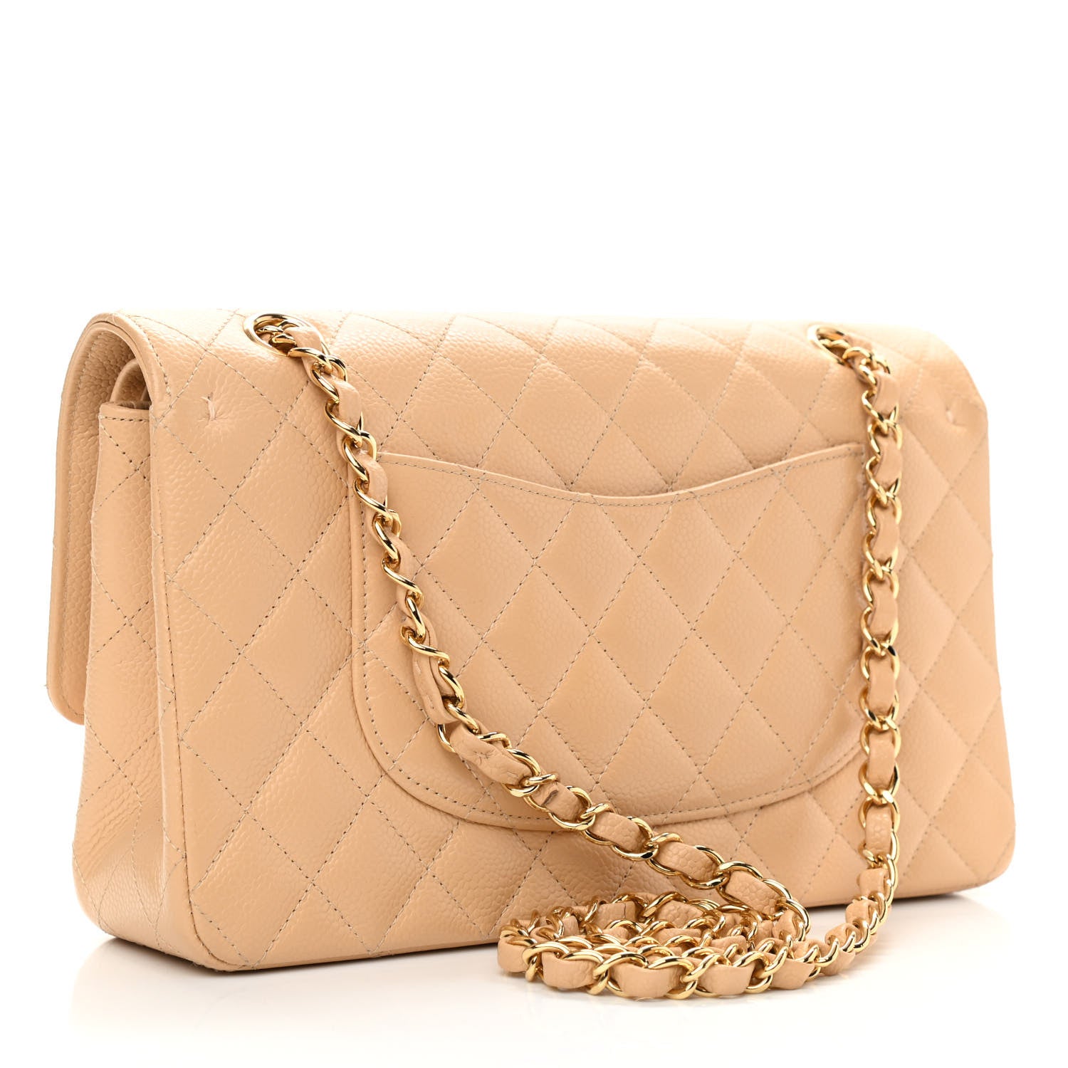Chanel Caviar Quilted Medium Double Flap Beige 3 of 14