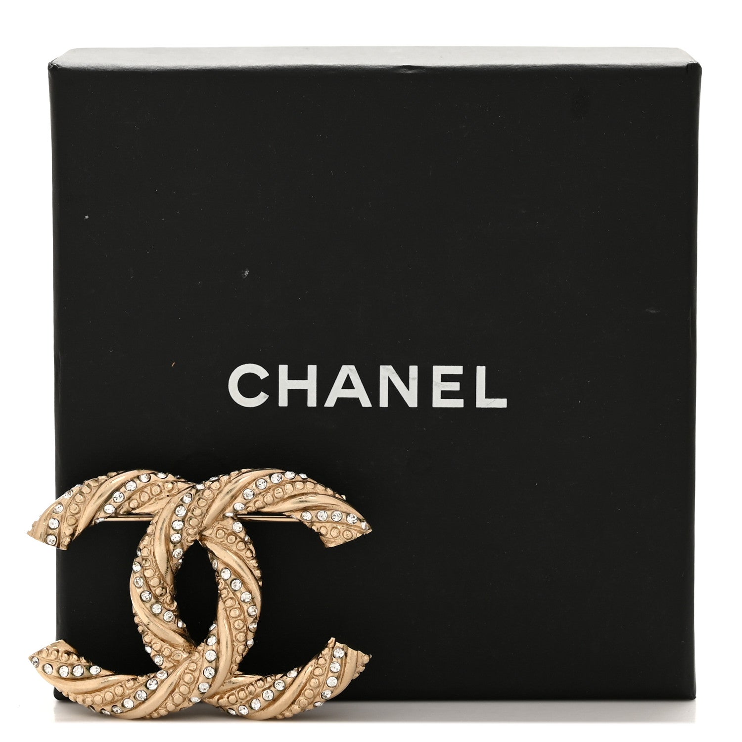 Chanel Crystal Twisted CC Brooch Light Gold 1848394 – FASHIONPHILE