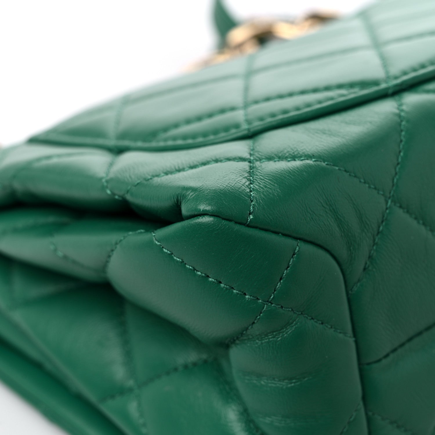 Chanel Lambskin Quilted Medium Color Match Flap Green 10 of 11