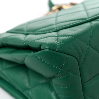 Chanel Lambskin Quilted Medium Color Match Flap Green 10 of 11