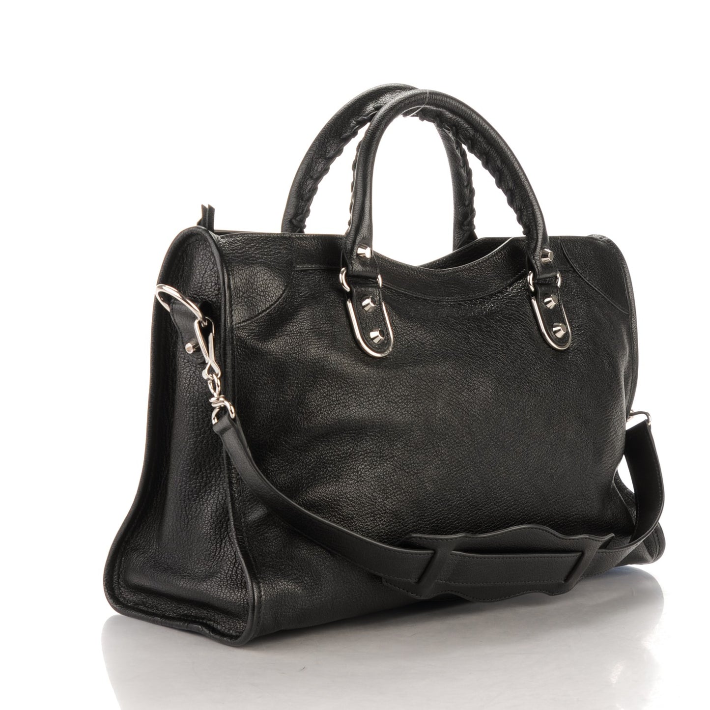 Chevre Silver Metallic Edge City Black