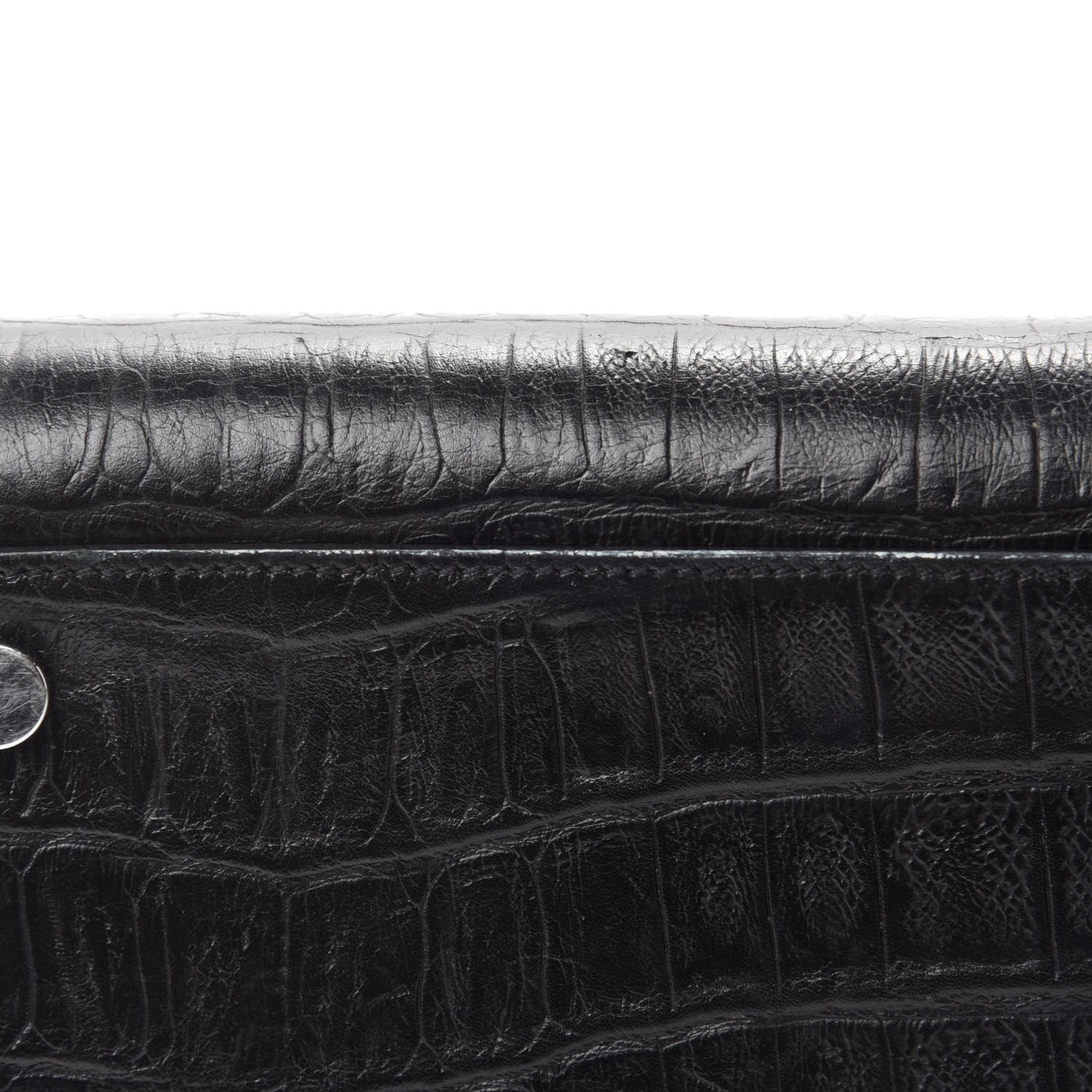Saint Laurent Calfskin Crocodile Embossed Small Sac de Jour Black 11 of 16