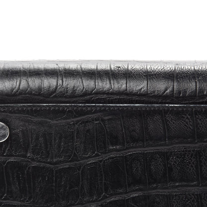 Saint Laurent Calfskin Crocodile Embossed Small Sac de Jour Black 11 of 16